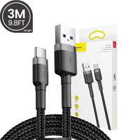 Baseus Cafule Cable USB For Type-C 2A 3m for iPhone 15 16 Series
