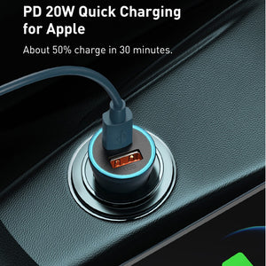 Baseus Golden Contactor Pro Dual Fast Charger Car Charger U+U 40W (CCJD-A0G)-Dark Gray