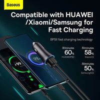 Baseus Golden Contactor Max Dual Fast Charger Car Charger U+U 60W
