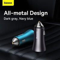 Baseus Golden Contactor Max Dual Fast Charger Car Charger U+U 60W
