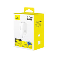 Baseus EnerFill FN11 Fast Charger 2U+C 30W AU Moon White
