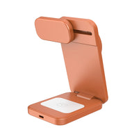 REDEFYNE Qi2.2 25W 3-IN-1 Portable Wireless Charger - Orange (with 45W USB-C Charger Plug & 1M USB-C Cable) (Compatible with Apple Watch)
