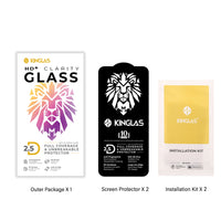iPhone 16 Pro Max / 17 Pro Max / 18 Pro Max Kinglas 2 Packs 2.5D Full Coverage Silk Printing HD+ Clarity Glass Screen Protector
