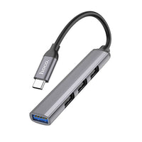 hoco HB26 4 in 1 adapter(Type-C to USB3.0+USB2.0 - metal gray
