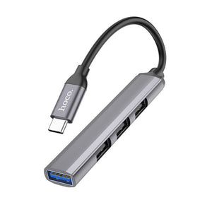 hoco HB26 4 in 1 adapter(Type-C to USB3.0+USB2.0 - metal gray