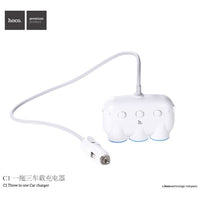 Hoco C1 Car Charger Splitter - White
