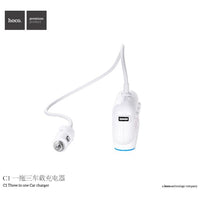 Hoco C1 Car Charger Splitter - White
