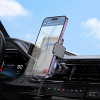 Hoco HW9 15W Fast Wireless Charger 2in1 Car Holder - Black
