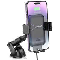 Hoco HW9 15W Fast Wireless Charger 2in1 Car Holder - Black
