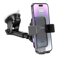 Hoco HW9 15W Fast Wireless Charger 2in1 Car Holder - Black
