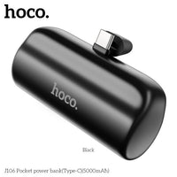 Hoco J106 5000mAh Pocket Power Bank With USB-C Connector - White
