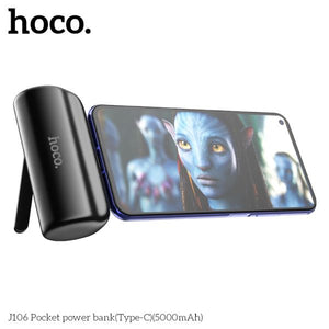 Hoco J106 5000mAh Pocket Power Bank With USB-C Connector - White