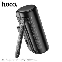 Hoco J106 5000mAh Pocket Power Bank With USB-C Connector - White
