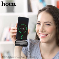 Hoco J106 5000mAh Pocket Power Bank With USB-C Connector - White
