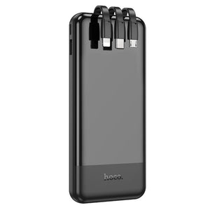 Hoco J114 All Cable and Digital Display 10000mAh Power Bank - Black