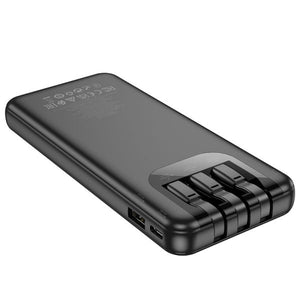 Hoco J114 All Cable and Digital Display 10000mAh Power Bank - Black