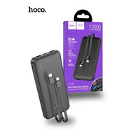 Hoco J118 10000mAh With Built In Charging Cable Speed Energy Power Bank - Black
