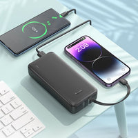 Hoco J118A 20000mAh With Built In Charging Cable Speed Energy Power Bank - Black
