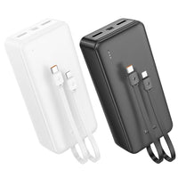 Hoco J118B 30000mAh With Built In Charging Cable Speed Energy Power Bank - Black
