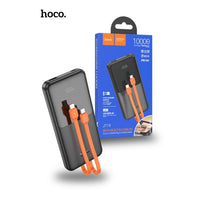 Hoco J119 10000mAh 22.5W With Built In Charging Cable Power Bank - Black
