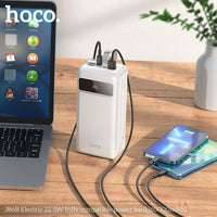 Hoco J86B 60000mAh 22.5W Powermaster Power Bank With LED Lamp - Black
