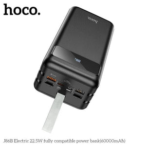 Hoco J86B 60000mAh 22.5W Powermaster Power Bank With LED Lamp - Black