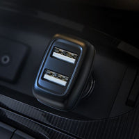 Hoco Z36 Dual USB-A Car Charger With USB-C Cable - Black
