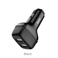 Hoco Z36 Dual USB-A Car Charger With USB-C Cable - Black
