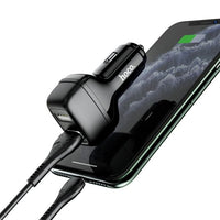 Hoco Z36 Dual USB-A Car Charger With USB-C Cable - Black
