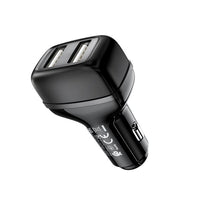 Hoco Z36 Dual USB-A Car Charger With USB-C Cable - Black
