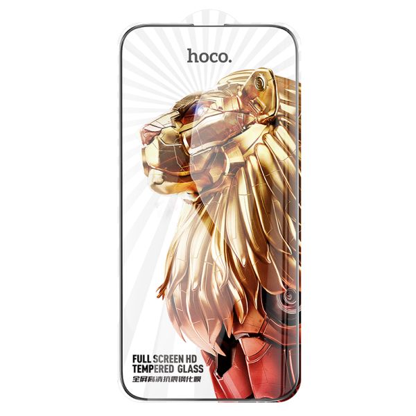 iPhone 16 Pro / 17 hoco. G9 Full screen HD tempered glass - Black