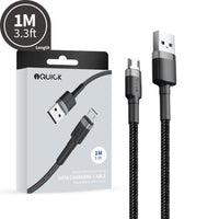 iQuick Braided Double Side Insertion Micro USB to USB-A Fast Charging Cable