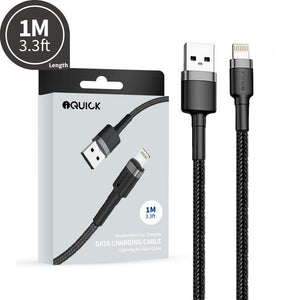 iQuick Braided Lightning to USB-A Fast Charging Cable