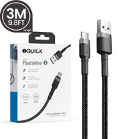 iQuick Braided USB-C to USB-A Fast Charging Cable 3M
