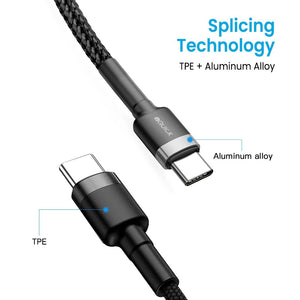 iQuick Braided USB-C to USB-C Fast Charging Cable