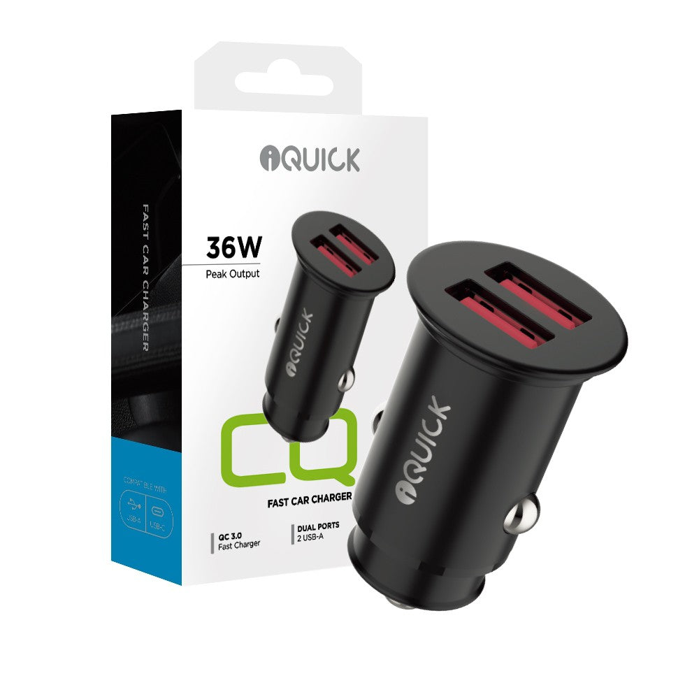 iQuick CQ1 36W Fast Car Charging Dual USB-A Ports