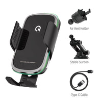 iQuick Q5 15W Wireless Charging Induction Car Holder With Round Gradient Light
