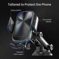 iQuick Q5 15W Wireless Charging Induction Car Holder With Round Gradient Light
