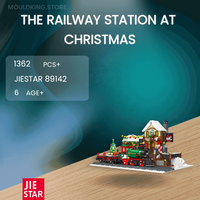 JIESTAR 89142 The Railway Station At Christmas with 1362 Pieces
