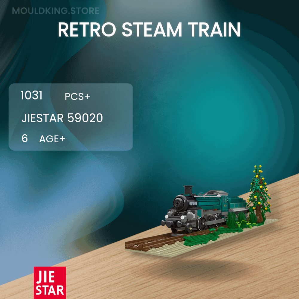 JIESTAR 59020 Retro Steam Train with 1031 Pieces