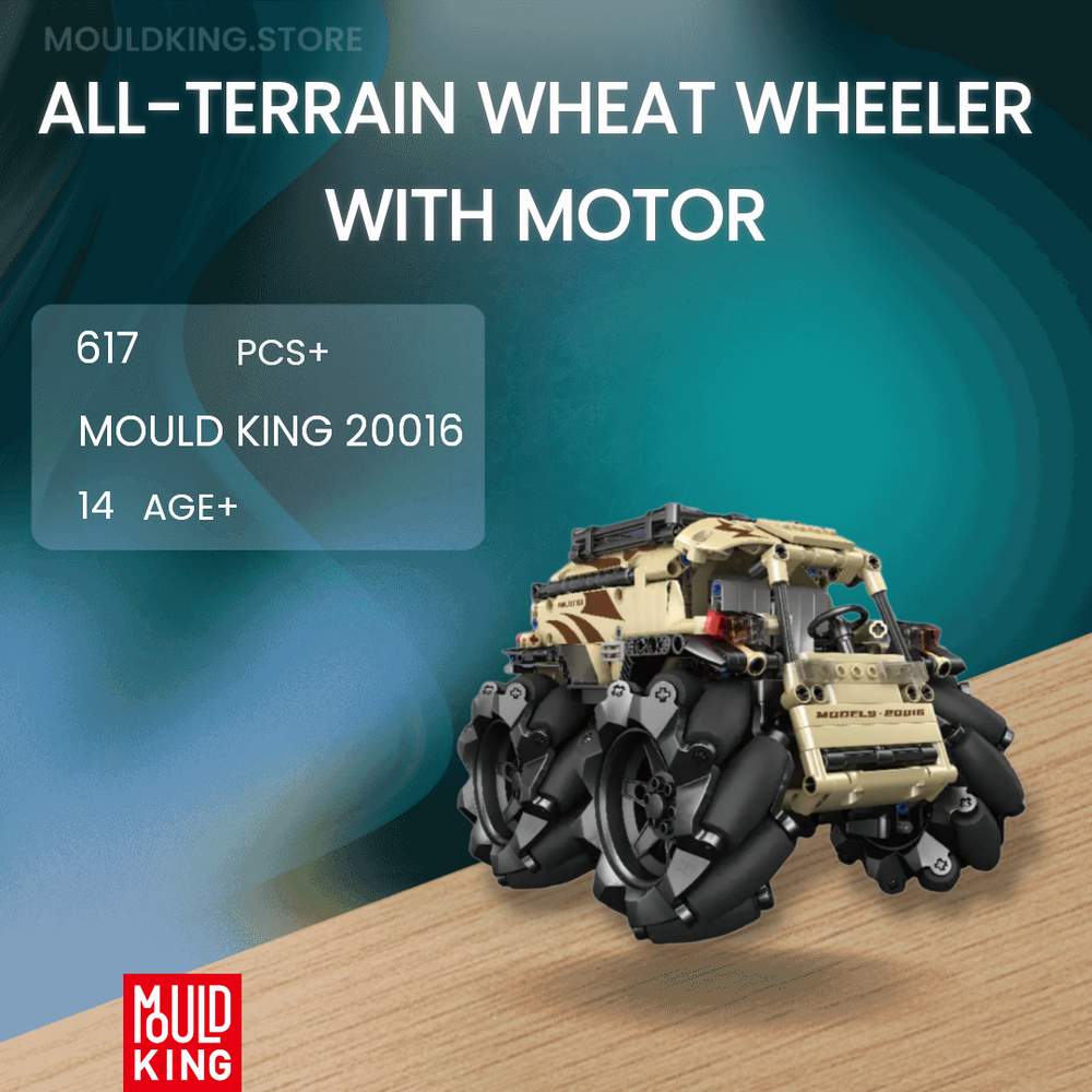 MOULD KING 20016 All-terrain Wheat Wheeler With Motor with 617 Pieces