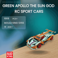 MOULD KING 13155 Green Apollo The Sun God RC Sport Cars with 1669 Pieces
