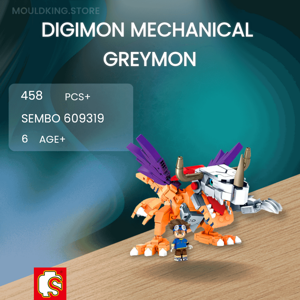 SEMBO 609319 Digimon Mechanical Greymon with 458 Pieces