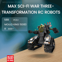 MOULD KING 15083 Max Sci-fi War Three-transformation RC Robots with 588 Pieces
