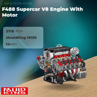 MOULD KING 10130 F488 Supercar V8 Engine With Motor with 2718 Pieces
