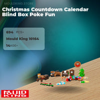 MOULD KING 10164 Christmas Countdown Calendar Blind Box Poke Fun with 694 Pieces
