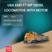 MOULD KING 12018 USA EMD F7 WP Diesel Locomotive With Motor with 1541 Pieces
