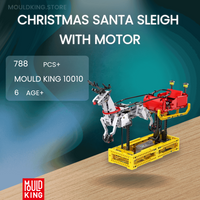 MOULD KING 10010 Christmas Santa Sleigh With Motor with 788 Pieces
