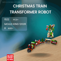 MOULD KING 12028 Christmas Train Transformer Robot with 1522 Pieces
