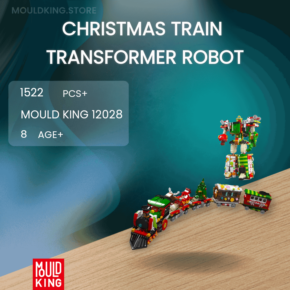 MOULD KING 12028 Christmas Train Transformer Robot with 1522 Pieces